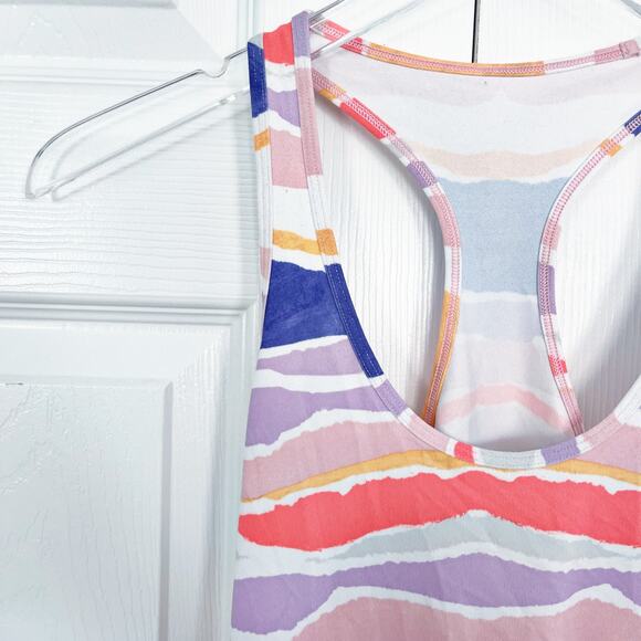 Lululemon Cool Racerback in Bleacher Stripe White Iris Flower - Picture 2 of 5